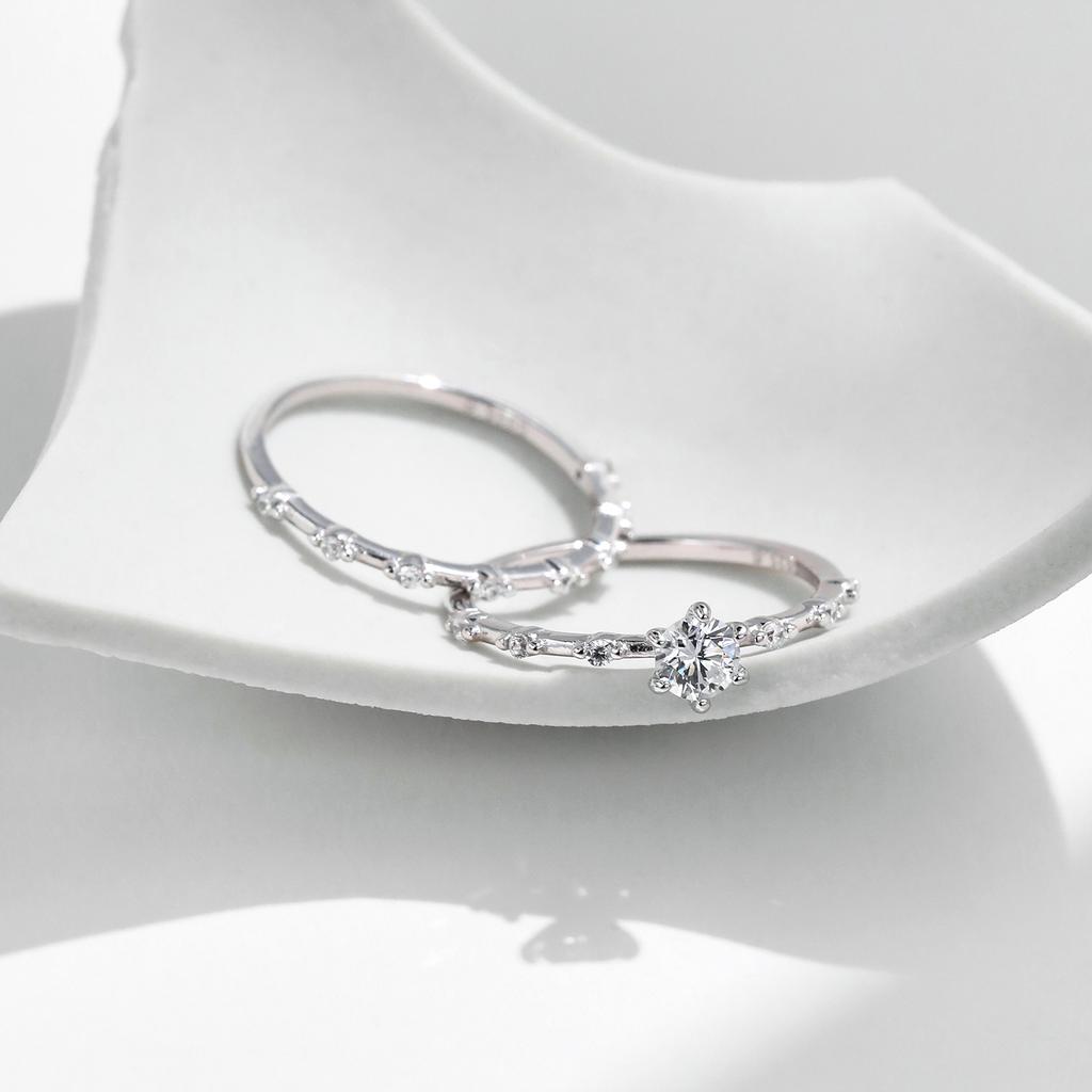 MODIAN D Moissanite Wedding Band 925 Silver Eternity Rings Lab Diamond Stackable Exquisite Jewelry For Women Gift