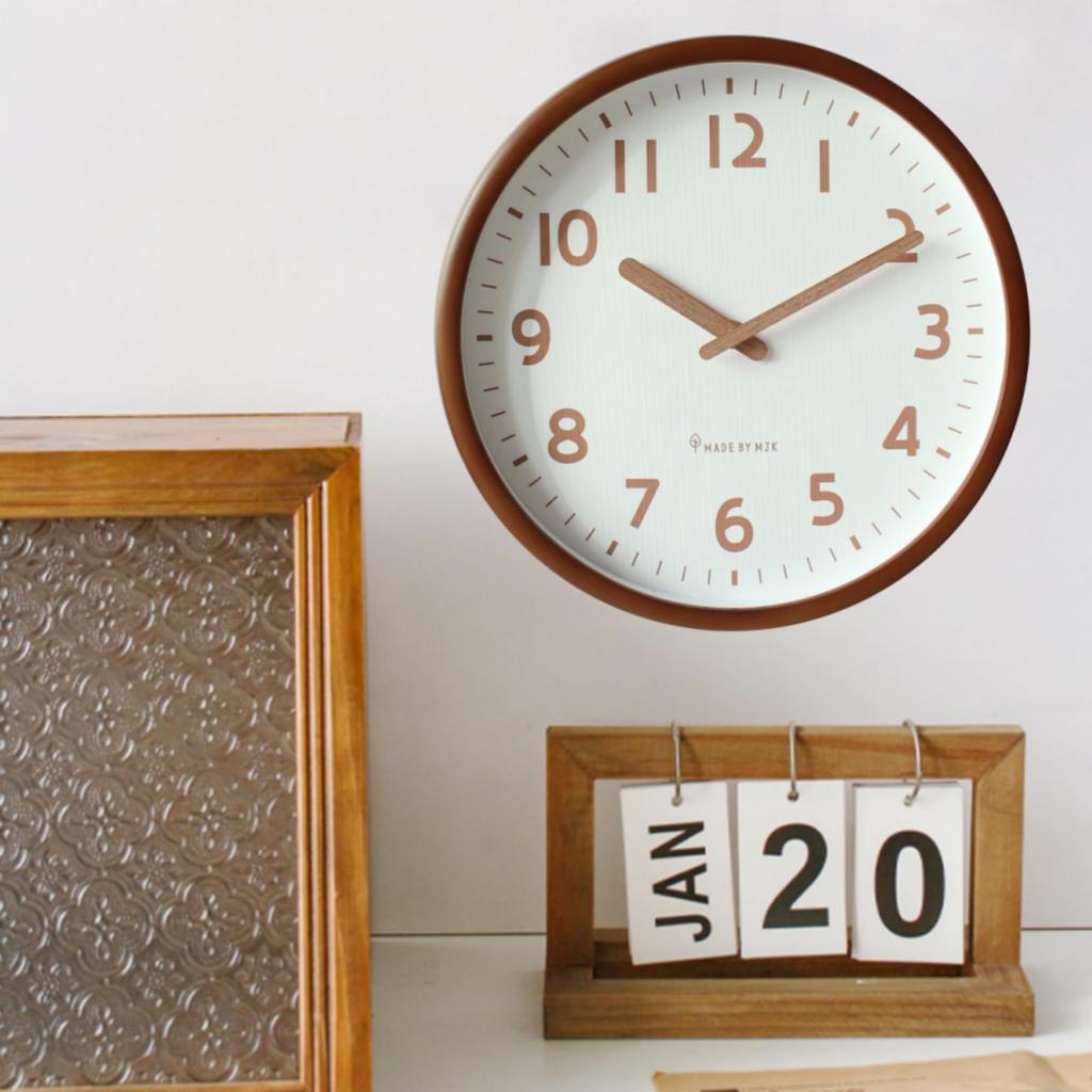 Mermbe Wall Japanese Natural Wood Large Arabic Easy to Scandinavian Perfect for New and Holiday Gifts with Clock, Style, Look, Popular, Silent,