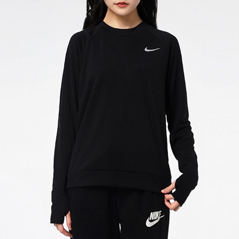 Nike Sweatshirts Women's Black Crew Neck Moderate Regular CU3271-010