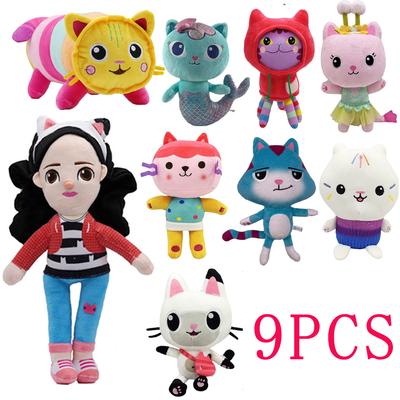 Neues Gabby's Dollhouse Plüschtier Mercat Cartoon Stofftiere Lächelnde Katze Auto Katze Umarmung Gaby Mädchenpuppen Kinder Geburtstagsgeschenke