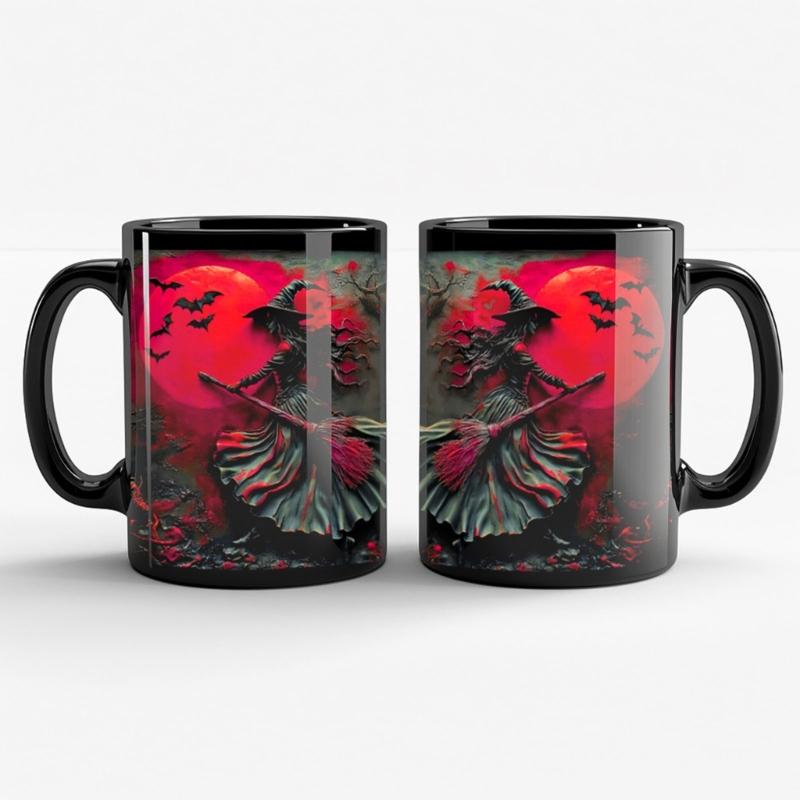 Canecas de Cerâmica Exclusivas com Tema de Bruxas 3D Grande Capacidade Presente de Halloween Xícara de Café para Chocolate Quente Chás Presente de Halloween