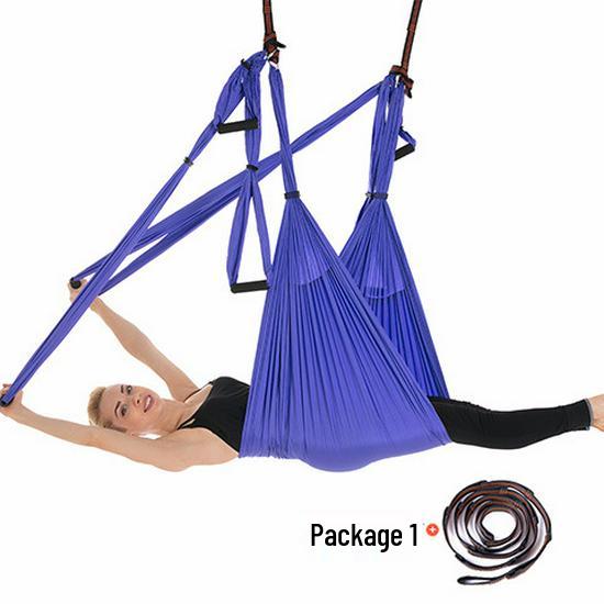 Aerial Yoga Hammock with Daisy Chain Extension Strap, Non-Elastic Indoor Set