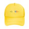 Mexico Flag Heartbeat Mexican Casquette  Unisex Outdoor Hats  Adjustable Snapback Hat New Baseball Caps