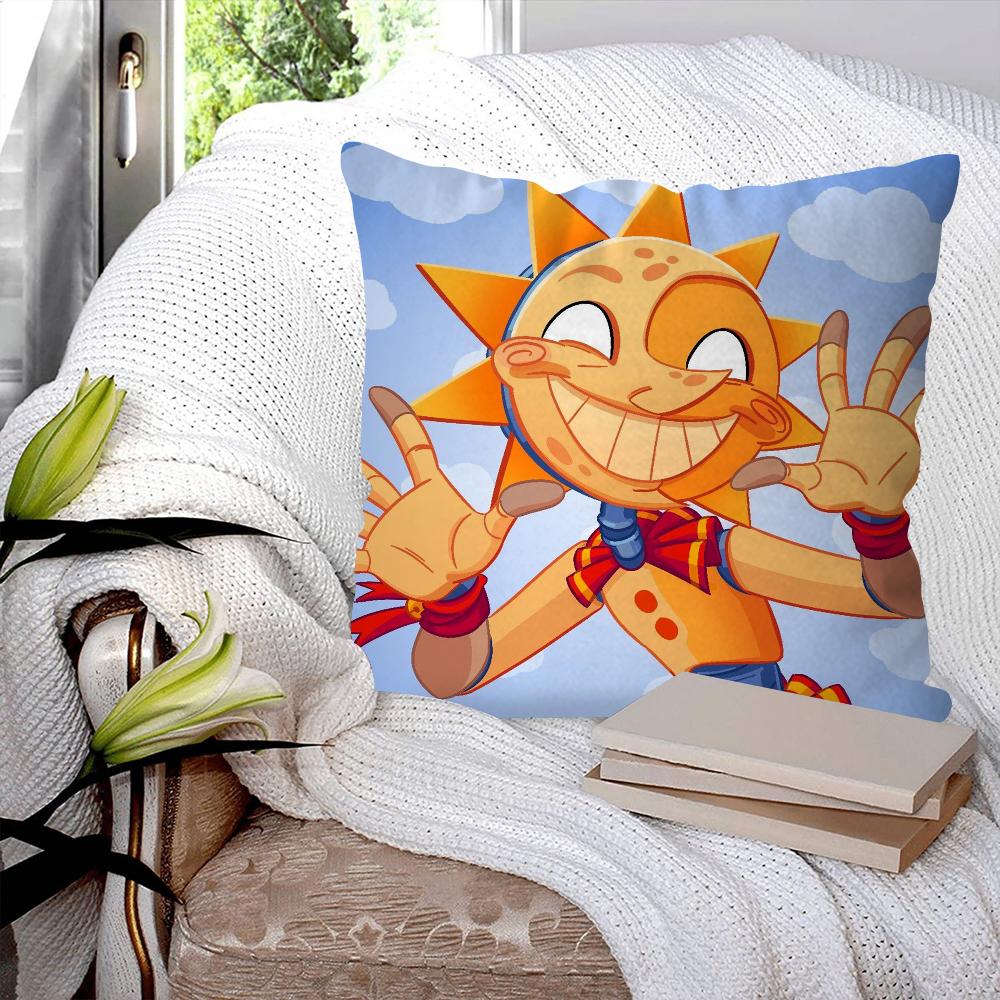 Sundrop And Moondrop Fnaf Pillow Case Square Pillow Bedroom Sofa Leisure Comfort Cushion Car Living Room Home Decoration