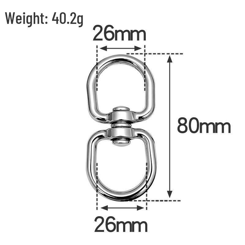 8-Shaped Rotatable Metal Buckle: Universal Nickel-Plated Hardware for Luggage and Backpack Straps