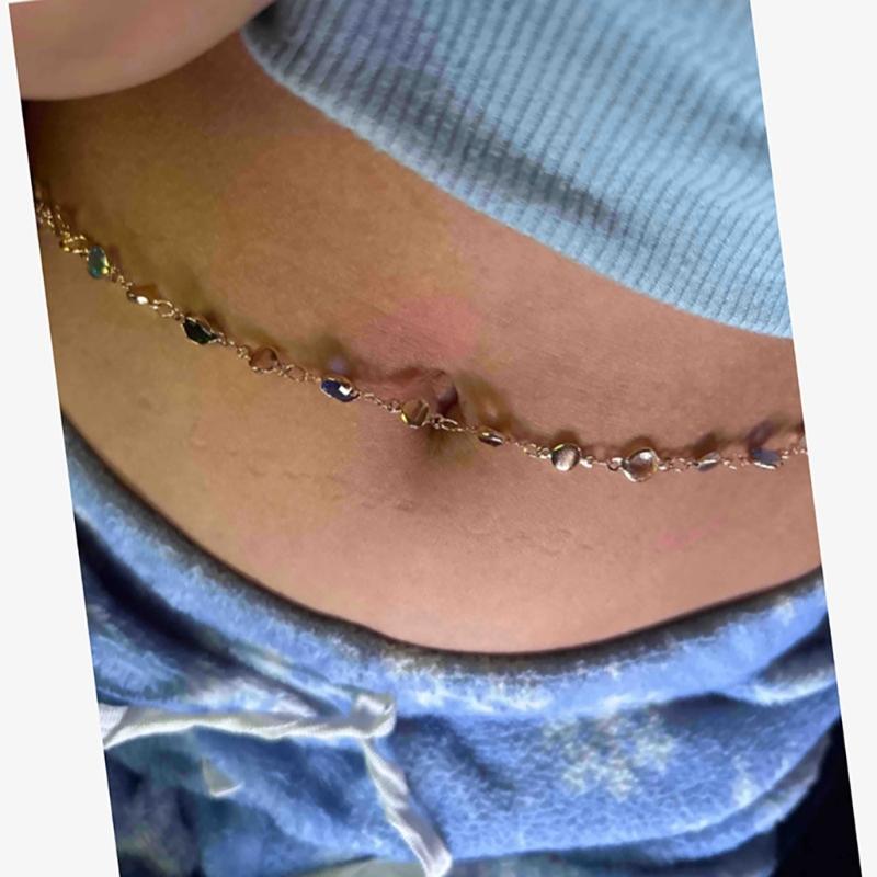 Colorful Crystal Necklace Rhinestones Long Y-Shaped Neckchain Bohemian Clavicle Chain Fashion Accessory for Women