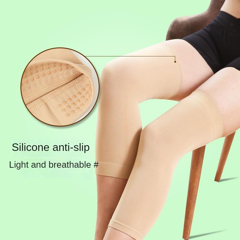 Women Summer Thin Knee Pads Air Conditioned Room High Elastic Flesh Warm Joint Silicone Non Slip Knee Joint Sheath