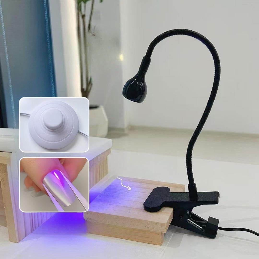 

New 3W Foot-pedal Switch Nail Lamp Construction Special LED Small Lamp Portable Side Clip Quick-drying UV Purple Light Nail Tool