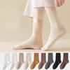 Female Autumn Cotton Sweat-absorbing Deodorant Anti Pilling Boneless Tube Socks