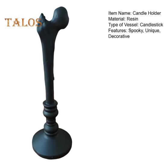 Halloween Candle Holder Resin Human Bone Candlestick Tray Taper Candle Holder Gothic Home Table Decor for Halloween Party