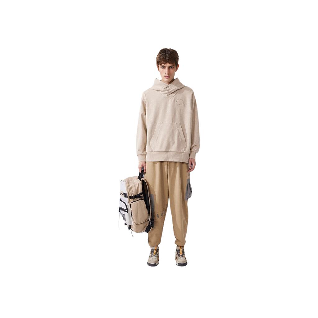 Li Ning CF Embroidered Letter Design Pullover Sweatshirt Unisex sweatshirt Dusty-Brown AWDRD83-2