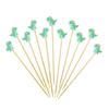 100 Lovely Dinosaur Food Skewers 12cm Wooden Cocktails Sticks Themed Party Supplies for Snacks Decors