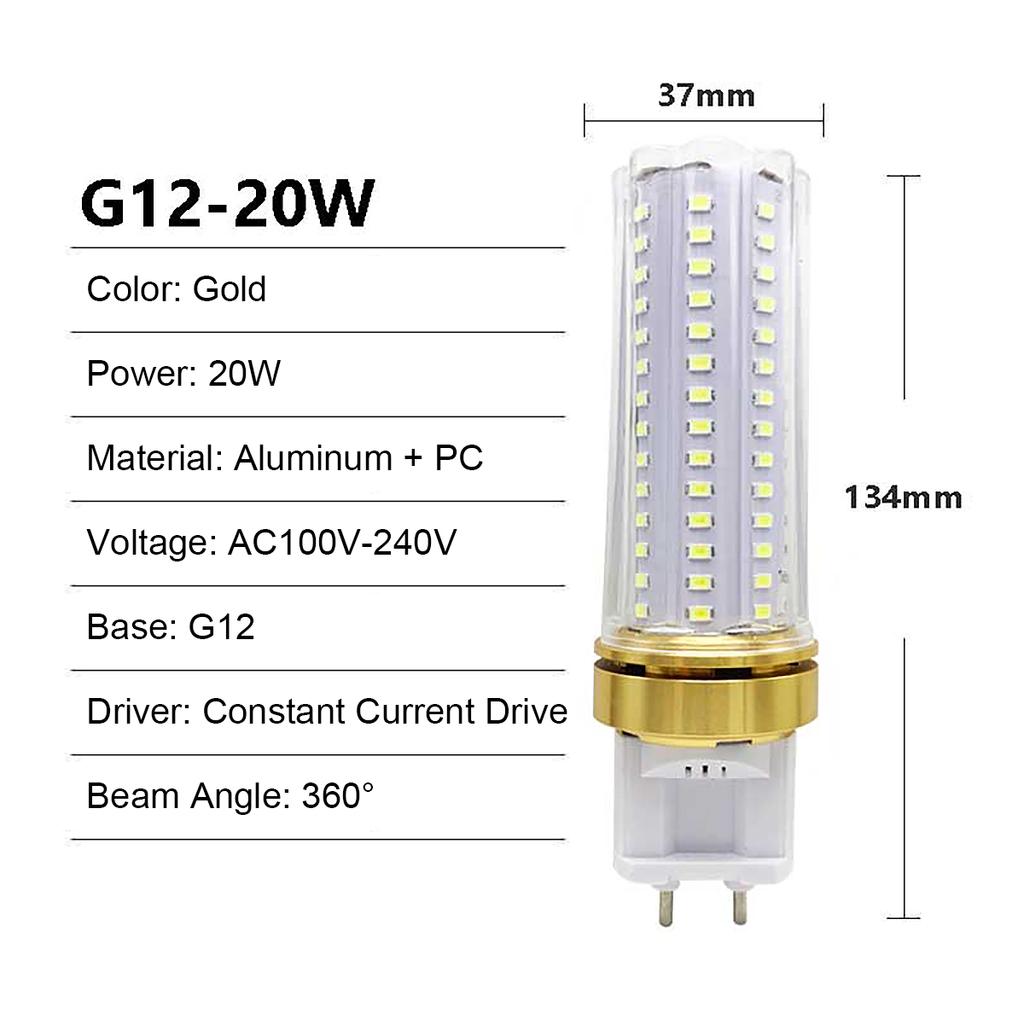 G12 Led Corn Light Bulbs Bulb 110 Volt 10W To 20W Cold Warm White 110V 130V 220V Pc Cover Shell 360 Degree Beam Angle 2835 Smd