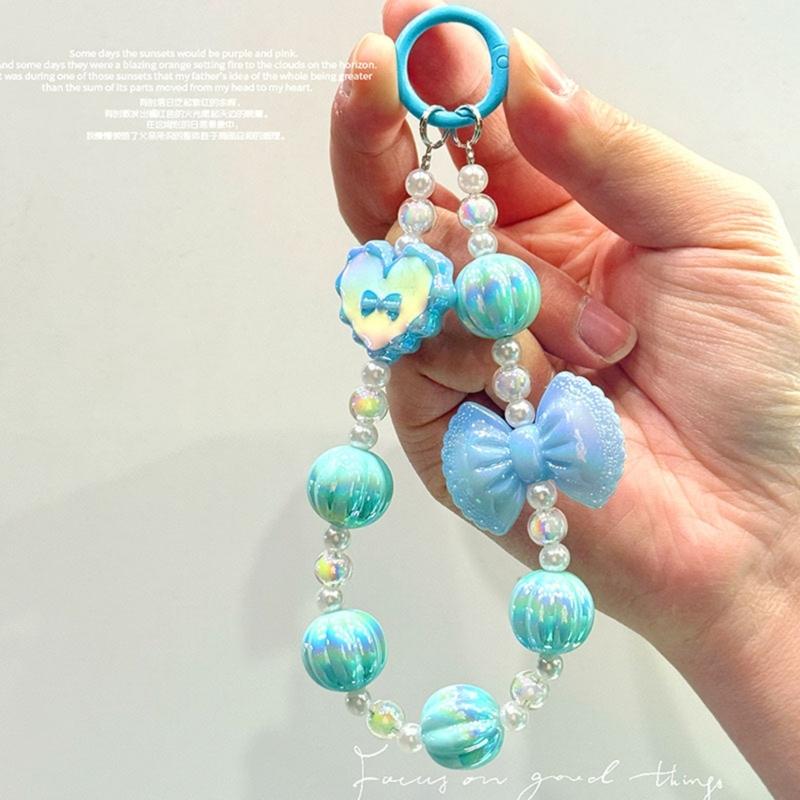 Handmade Beaded Phone Chain Pendant Telephone Lanyard Cellphone Rope Bracelet Fashion Keyring Keychain For Women Jewelry