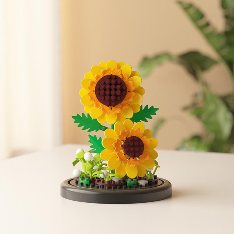 Sunflower Microparticle Building Blocks Simulation Eternal Flower Puzzle Assembly Toy Desktop Ornament