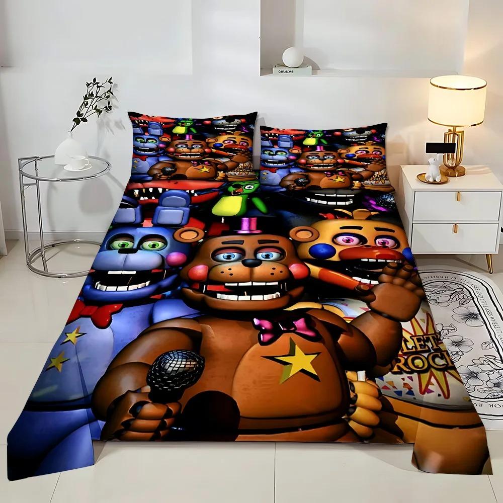Exquisites 3D Five Freddy Tapeten Anime Druck Bettwäsche Set Bettbezug Steppdecke Bett Jugend Mädchen Jungen Geschenk