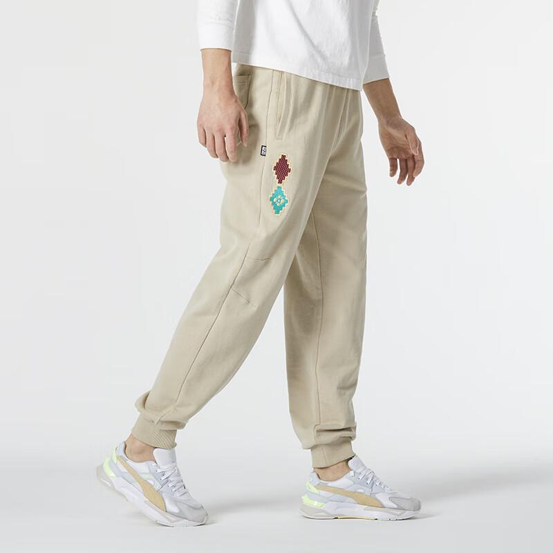 Puma New Year Solid Color Elastic Waist Running Training Tapered Knit Sports Pants Unisex Pants Khaki 625837-90