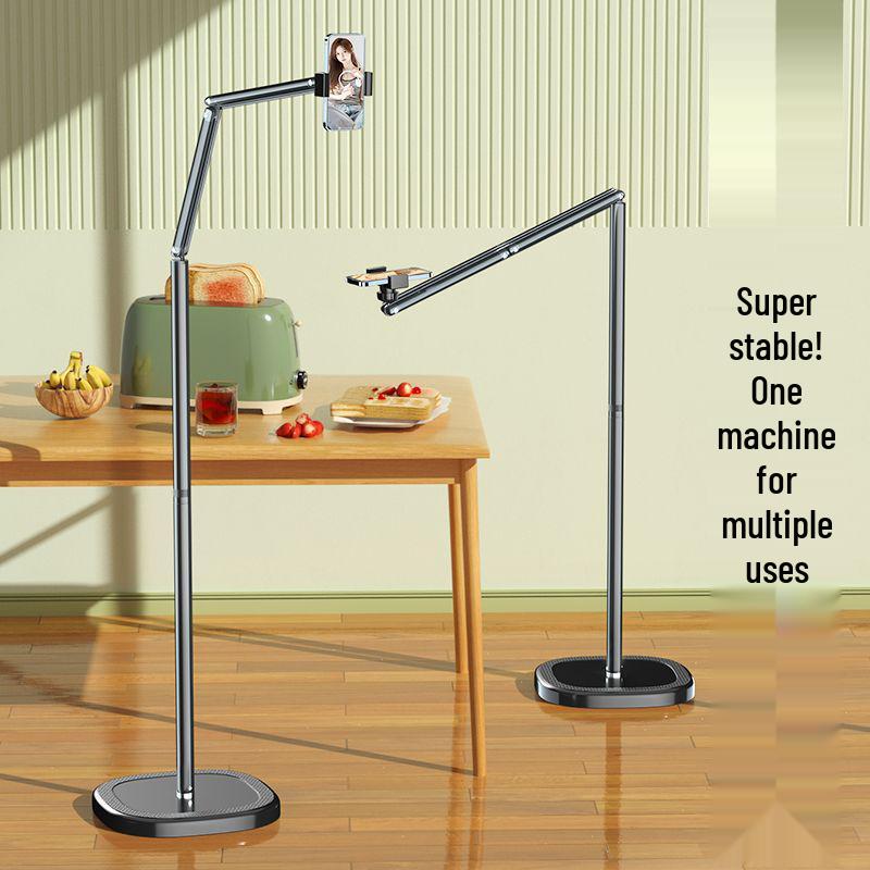 

Telescopic Floor-Standing Mobile Phone Stand for Live Broadcast, Photography, and Overhead Shots with Anti-Shake Feature 1.7m Cantilever Stand чёрный