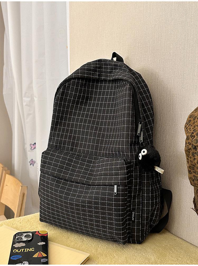 Schoolbag Simple Fashion Backpack Couple Style Commuter Leisure Large Capacity Schoolbag Lightweight Trend Versatile Plaid Backpack