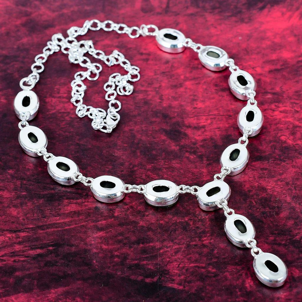 Abalone Shell Necklace 925 Solid Sterling Silver Adjustable Chain Necklace Gift For Women, Handmade Gemstone Jewelry Necklace