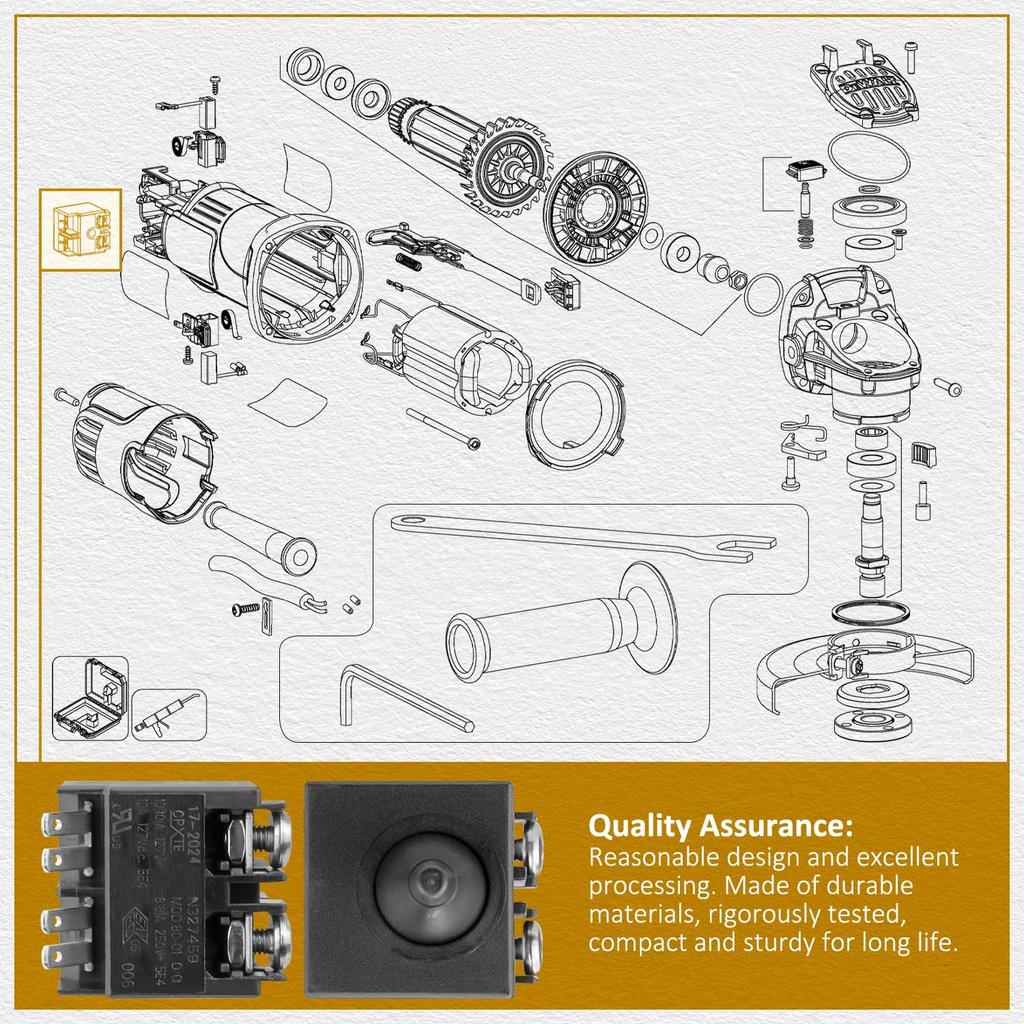 Replacement Switch for DeWalt Angle Grinder Replaces for N327459 N167538 Fits for DWE4011 DWE4120 DWE4120N DWE4214 DWE4224 CMEG200 DWE4020-B2