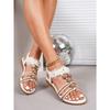 Women's Sandals Summer New Large Size Elastic Overfoot Flat Flower Casual