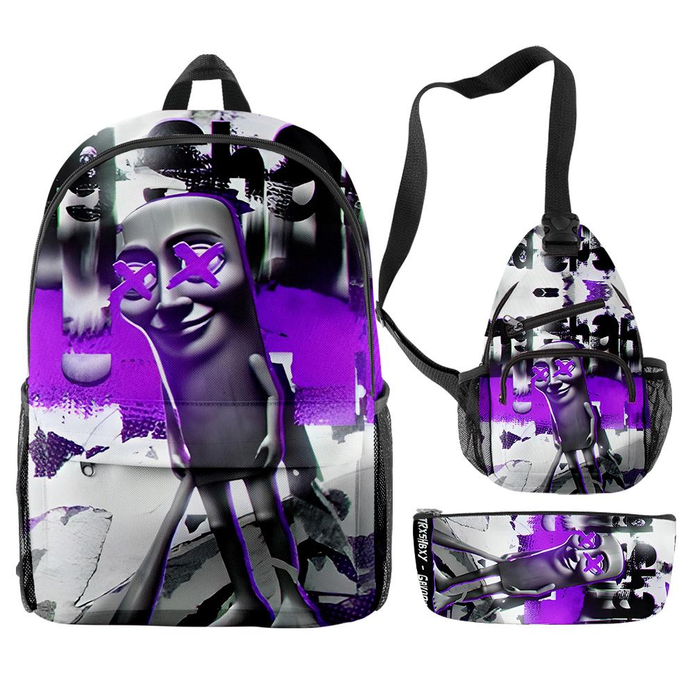 Hip Hop Populaire Cartoon Grappige tungtungtung 3D Print 3 stuks/Set leerling Schooltassen Reizen Laptop Rugzak Borsttas Etui