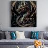 Abstract Fantasy Animals Black Dragon Eagle Owl Lion Canvas Art Poster Prints Painting Wall Gift Living Room Pictures Decoration