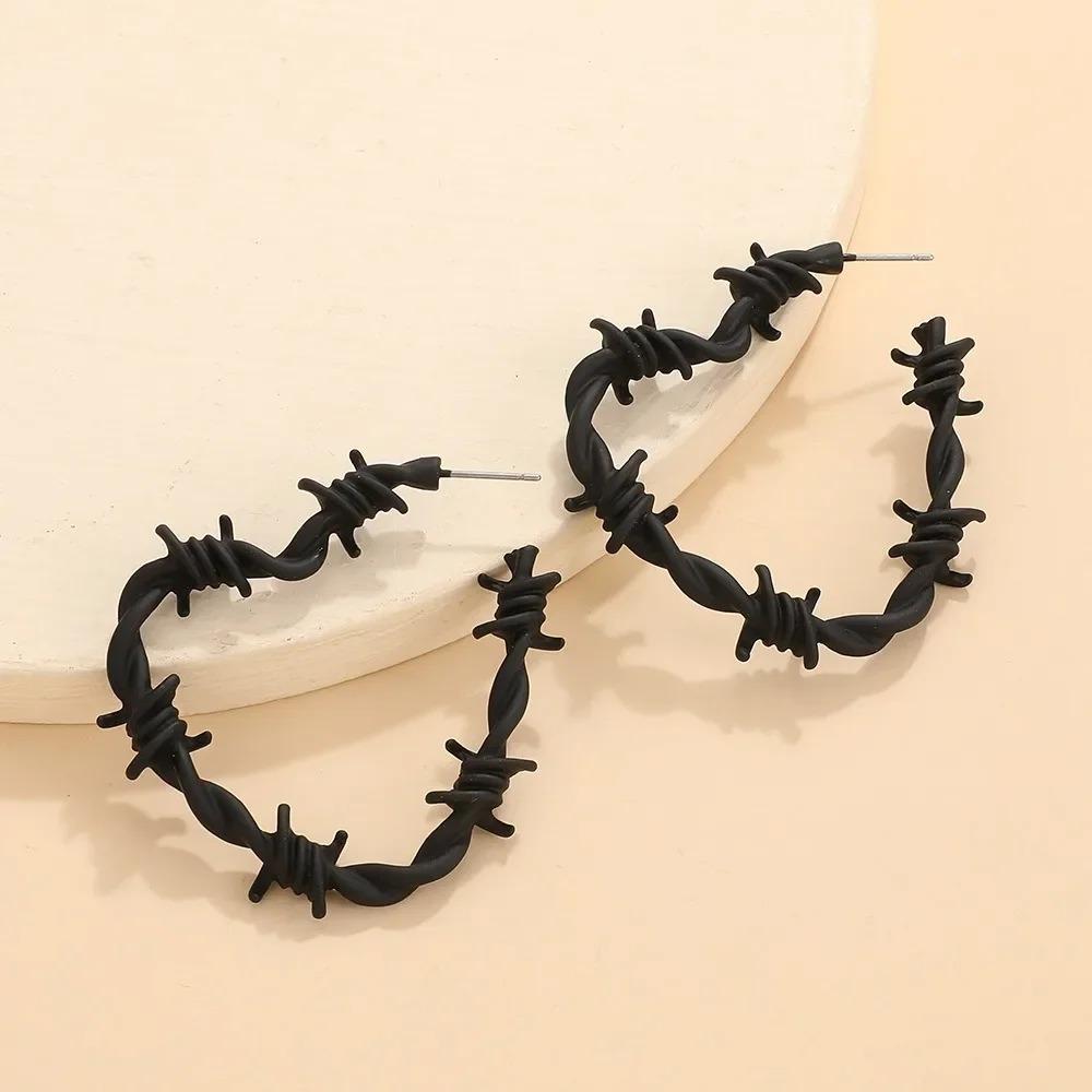 Gothic Heart Thorn Earrings Punk Hip-Hop Style Holiday Party Accessories