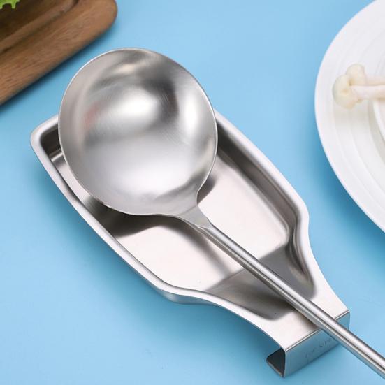 Stainless Steel Kitchen Spoon Rest Heat Resistant Utensil Spatula Holder Tray Sale Goods