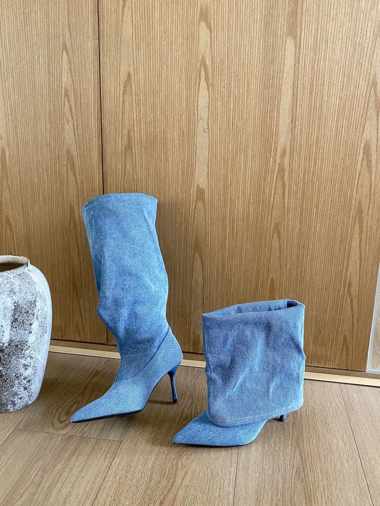 French Pointed Thin Heel Two Wear Boots Autumn and Winter 2025 New Fashion Versatile High Heel Boots Thin Boots Women
