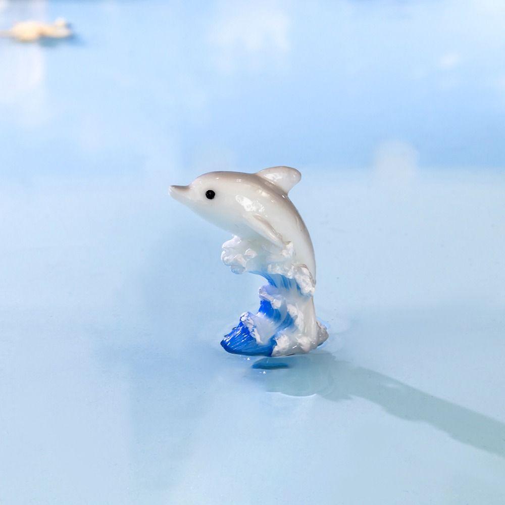 Cartoon Seven Color Dolphin Ocean Series Car Desktop Ornaments DIY Dolphins Micro Landscape  Car
