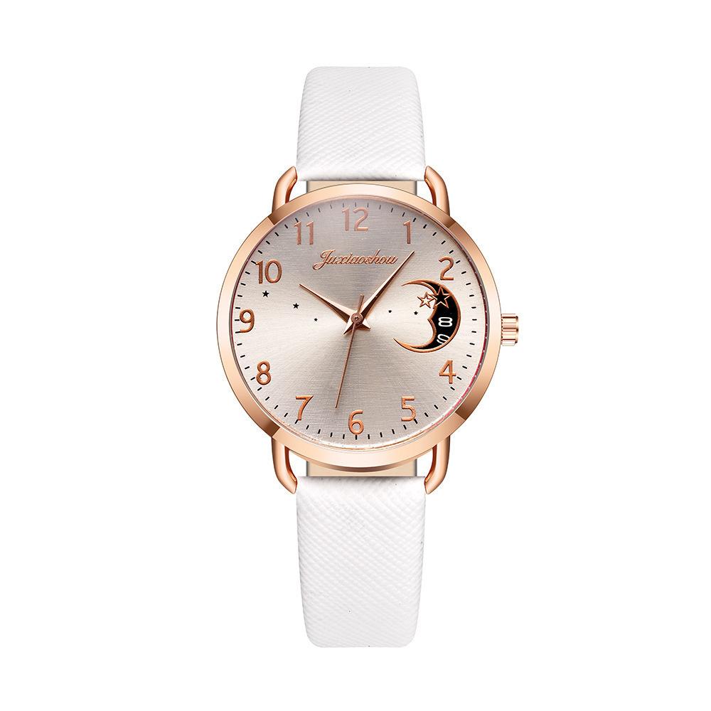 

Ladies Personality, Quartz Watch Set Pu with Moon Pattern Dial with Calendar