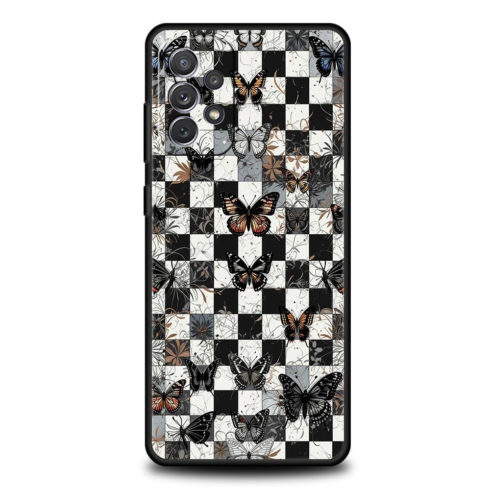 Fjärilsdesign Fodral för Samsung Galaxy A55 A35 A15 A14 A13 A25 A54 A51 A71 A72 A73 A32 A52 A41 5G Mjukt TPU-skal Fundas