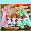 Girl Braid Keychain Fashion Cute Cartoon Rubber Backpack Hanging Ornaments