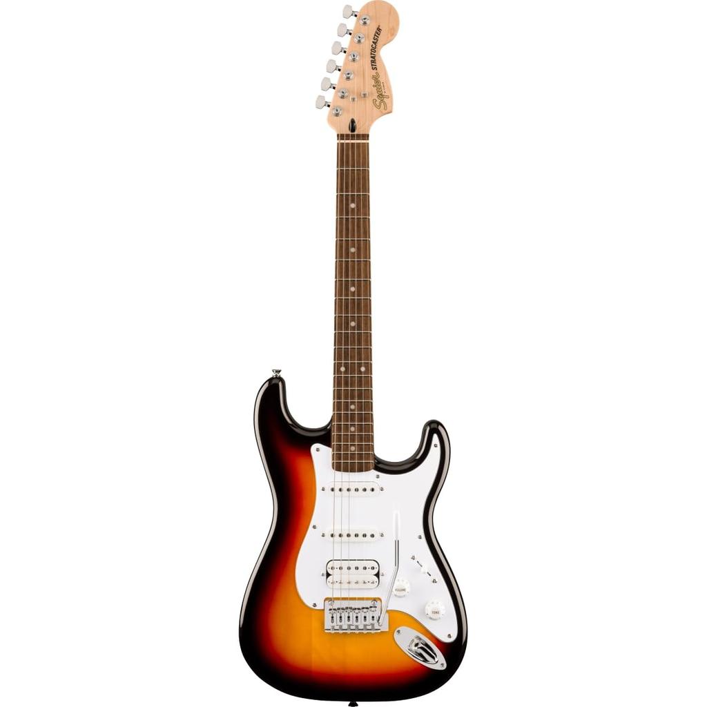 Squier by Series Stratocaster Junior HSS Diapasón Laurel Golpeador Blanco Sunburst Squier Fender/Affinity 3-Color