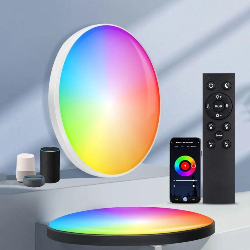 RGB Color Changing Smart LED Ceiling Light RGB Circular Ambient Lamp  Smart Home System