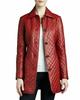 Handmade Leather Trench Coat Slim Fit Red Party Wear Stylish Women Designer Lambskin