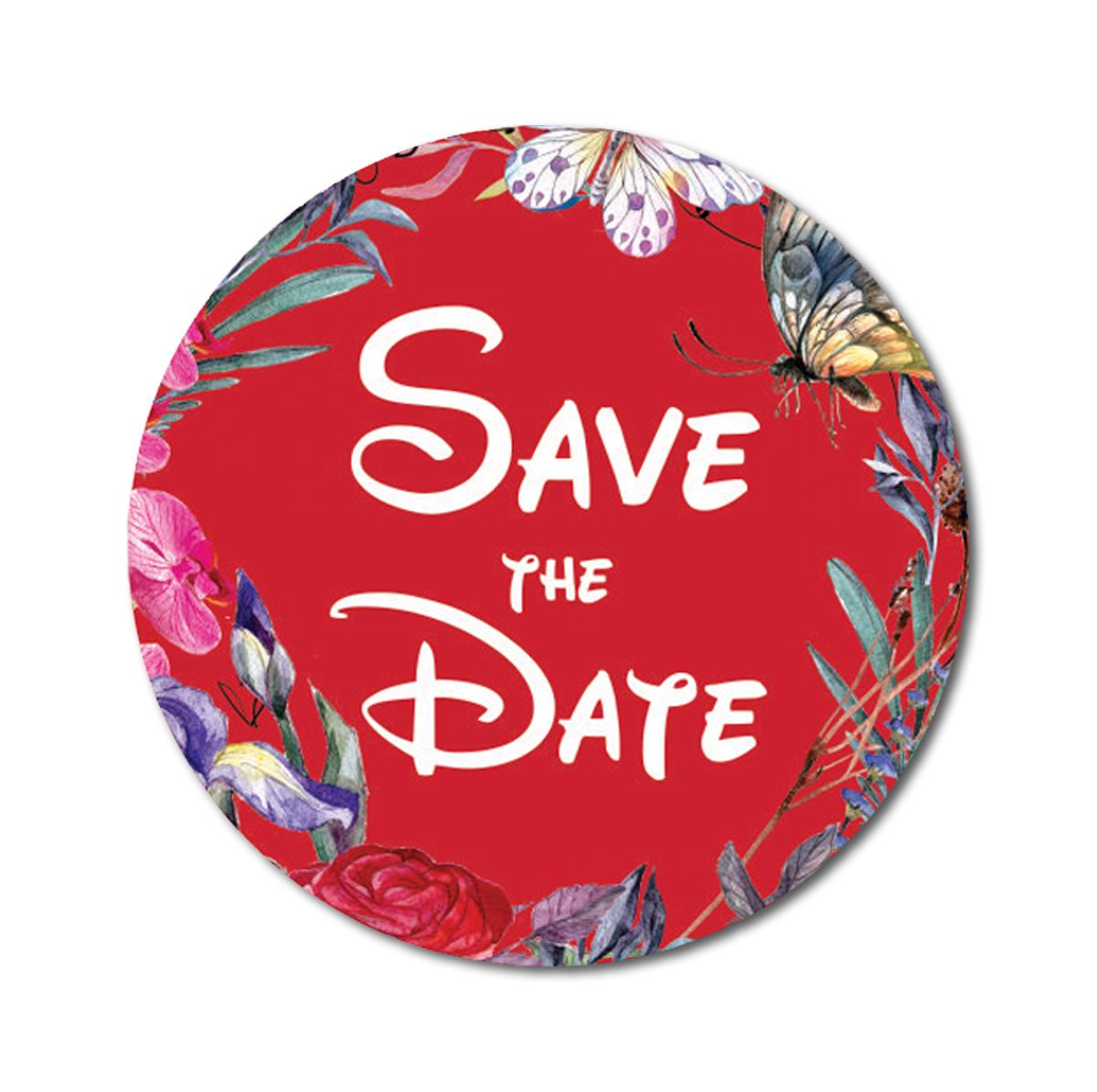 

Круглі сувенірні наклейки Darling, 45 шт., елегантні білі квіти та рамки, наклейки Save The Date - 1,6 дюйма 1.6 Inches Diameter червоний