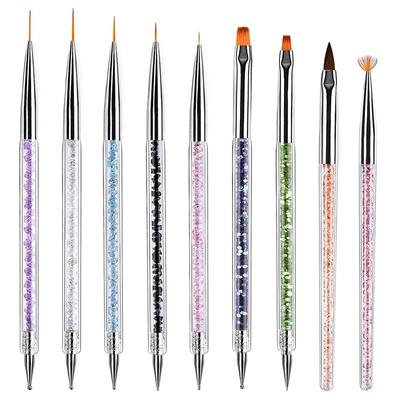 9 st Nail Art-penslar för Nail Art med Nail Liner-pensel och Nail Dotting-pennor för hemmabruk och professionell nagelsalong