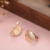 Rose Gold Oval Clip-on Earrings with A Glossy Finish