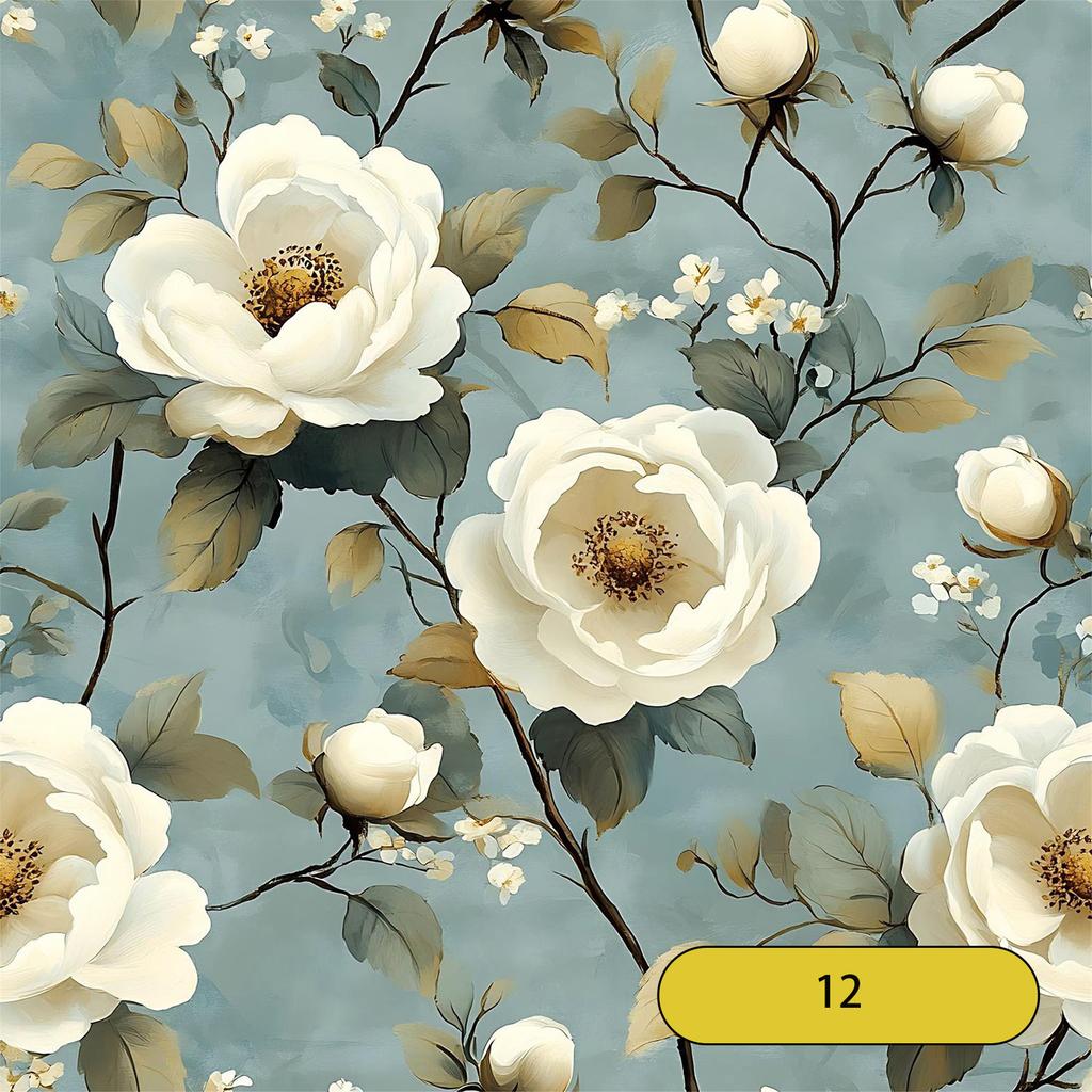 Vintage Blumen selbstklebende Tapete Aluminiumfolien-Rückseite Wasserdicht Abziehbar und Aufklebbar Wandaufkleber für Wohnzimmer Küche Badezimmer Heimdekoration