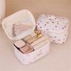 Fashionable Bowknot Quilted Makeup Bag Accessory for Women Daily Casual Use Elegant Travel Cosmetic Storage Items