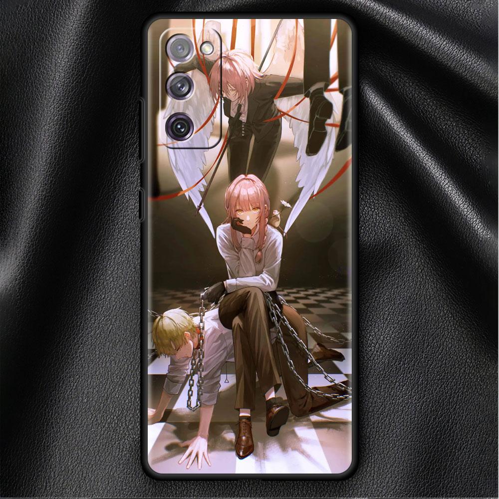 Bumper Case For Samsung Galaxy S22 Ultra S21 FE S20 Plus S10 Lite Phone Cover S10e S9 S8 S7 Silicone Funda Chainsaw Man Girl Sac