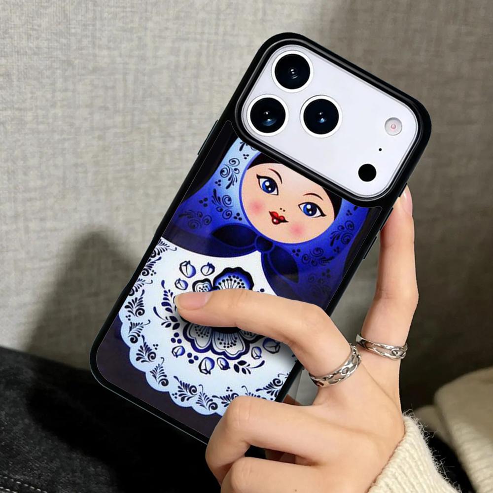 Capa Case for iPhone 17 Air 16 Pro Max 15 Plus 11 13 Mini 14 12 Back Phone Cover Cute Russian Dolls Matriochkas
