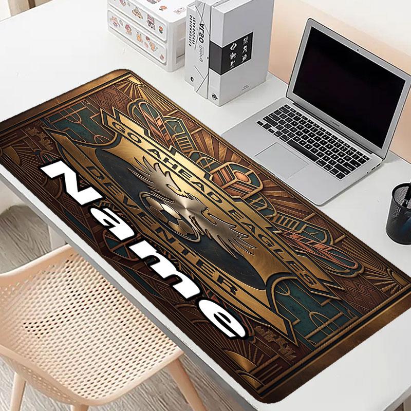 Custom Name Personalized Go Ahead Eagles Pattern Mousepad, Laptop PC Desk Mat, Decorative Desk Mat for Home Keyboard Pad Gift