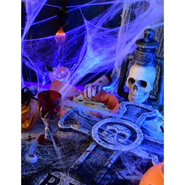 Décos et animations - Toile d'araignée blanche avec araignées 100 g Halloween