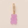 18K Gold Mini Pendant: Simple Cute Cat Bear Copper Ornament in Colored Series Style