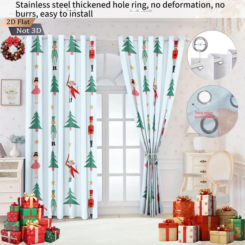 Custom Nutcracker Digital Print Blackout Curtains with Your Image - High-Precision Black Silk