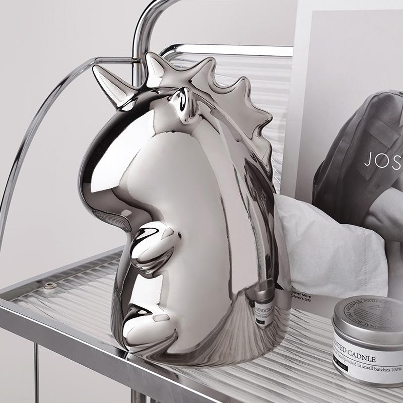 Creative INS Unicorn Ceramic Tissue Box Light Luxury Home Living Room Decoration Drawout Paper Box
